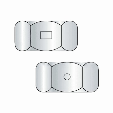 Newport Fasteners Center-Lock Distorted Thread Reversible Lock Nut, 7/16"-14, Steel, Zinc Plated, 1200 PK 852053-BR-1200